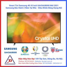 Tivi Samsung Smart 4K 43 inch UA43AU8000 Mới 2021